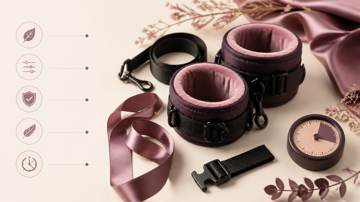 Soft cuffs, ribbon and quick-release safety setup