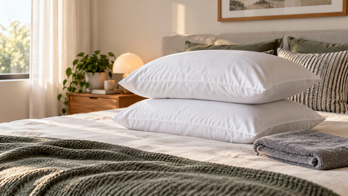 Comfort-focused pillow humping setup with layered support and soft bedding