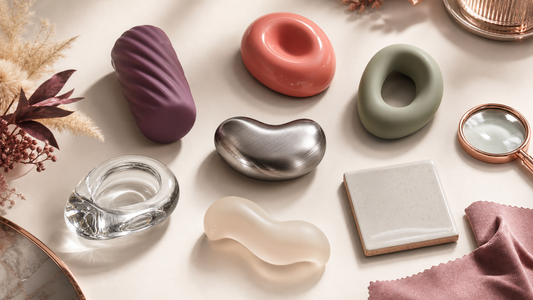 Comparison of silicone, hard plastic, steel, glass, elastomer, and ceramic-like material surfaces