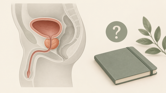 Simplified internal pelvic anatomy concept with a question mark; not a diagnostic diagram