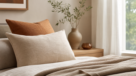 Two clean pillows in a calm bedroom for a beginner guide to pillow humping