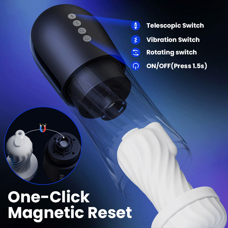 Rotating Male Stroker with Water Stimulation and Precision Vibration