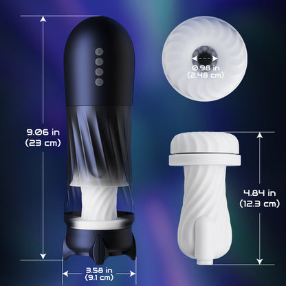 Storm Vortex Rotating Male Stroker with Thrusting Motion, Heating and Precision Vibration