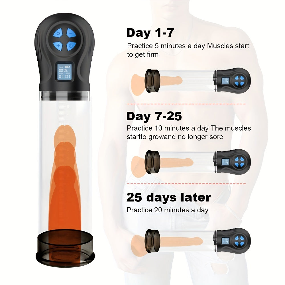 LCD Spa Cup Penis Pump Male Masturbator With 6 Suction Intensities And Suction Modes