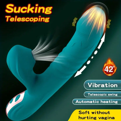 Sucking Vibrator Thrusting Dildo For Women 36 Sucking Modes & 3 Thrust Modes Automatic Heating G-Spot Vibrators Adult Sex Toy For Women & Couples Sweetstoy