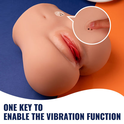 Cara Vibrating TPR Female Butt Doll – Dual Channel Design