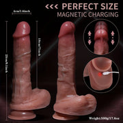 9.1-inch pink dildo dimensions, suction base and magnetic charging port
