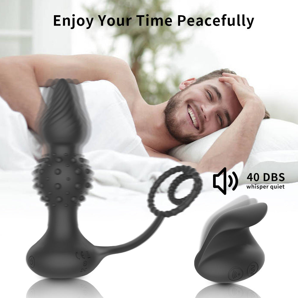 Remote Control Anal Beads – Silicone Vibrating Butt Plug with Thrusting Motion