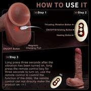 Control guide for heated thrusting dildo and wireless remote