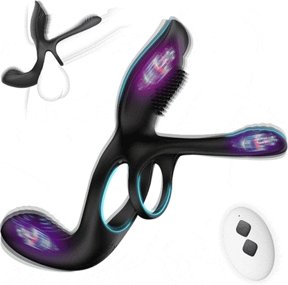 3-in-1 Couples Vibrating Cock Ring – 10 Modes Remote Control