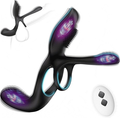 3-in-1 Couples Vibrating Cock Ring – 10 Modes Remote Control