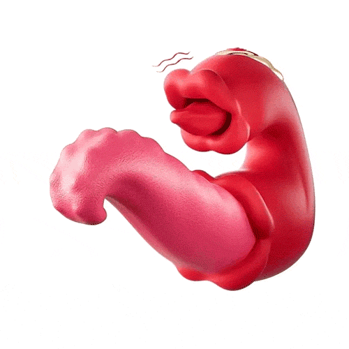 Rose X4 Tongue, Flutter & Thrusting Vibrator – 10 Modes