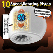 Front view of white stroker with textured rotating sleeve and digital controls