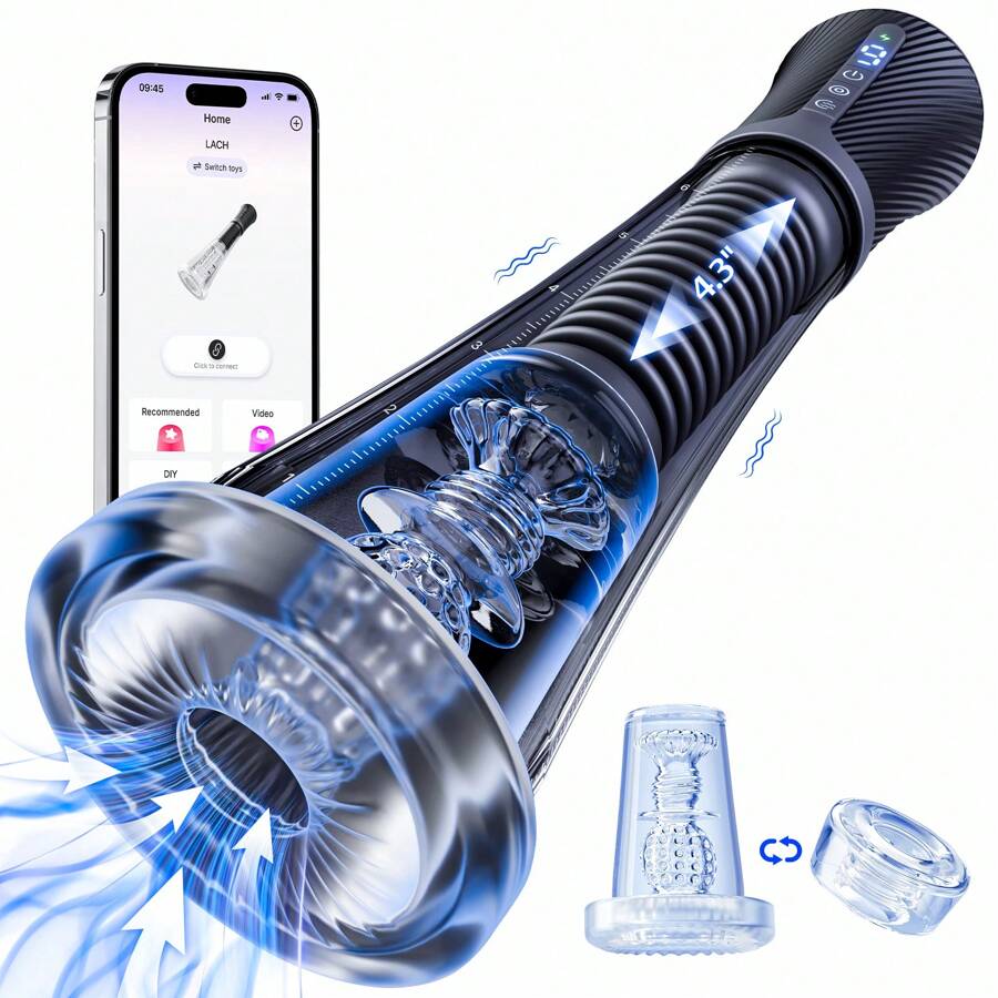 Clear Male Visual Penis Enlargement Pump APP Controlled 9 Vibrating & 5 Sucking Modes