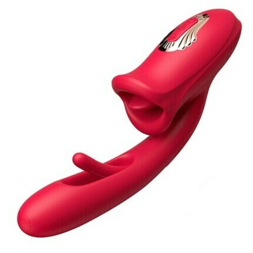 Mouth-Shaped Biting G Spot Vibrator with Vibration & Flapping