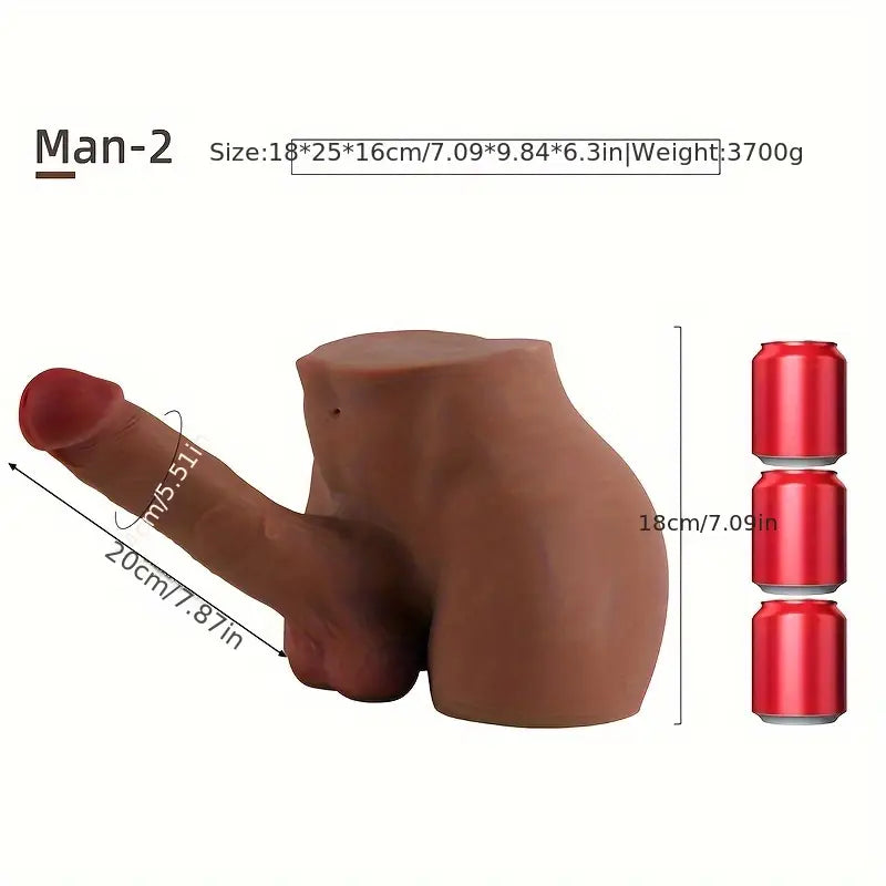 1pc Torso Male Sex Doll With Flexible Dildo Realistic Sex Huge Cock, Men Sex Dolls For Women Tight Anal Hole Sex Toy For Female Gay