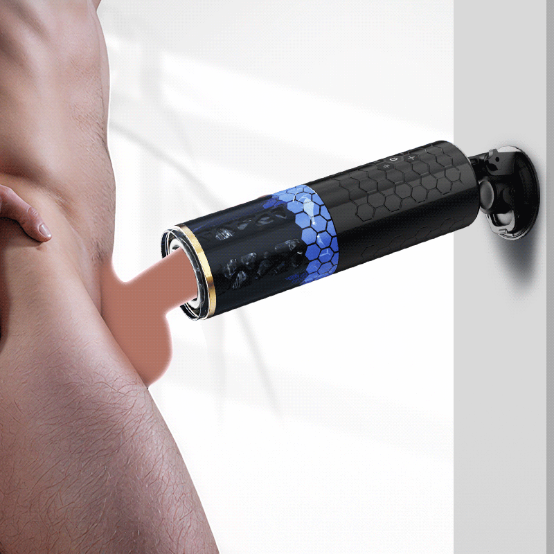 Oral Massage Vibration Masturbation Cup 6 Rotating & Telescoping - Blue Whirlwind