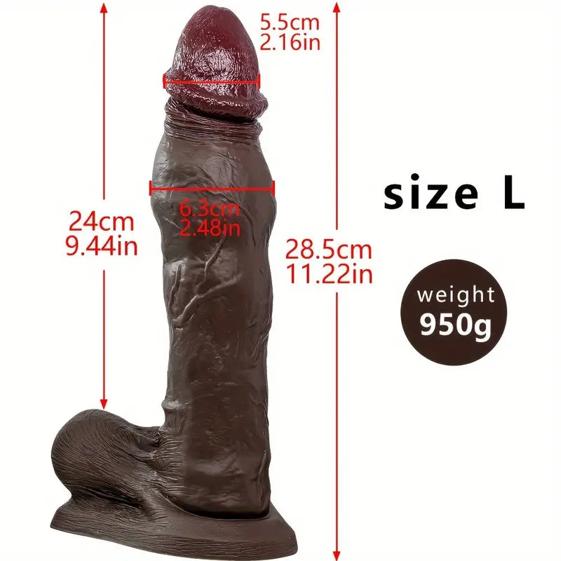 Huge Dildo Black Penis, Multiple Sizes, Large Suction Cup, Ultra-soft, Ultra-stable Liquid Silicone Safe