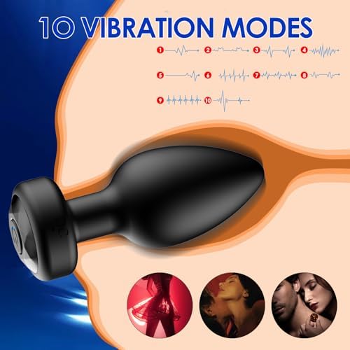 Silicone Vibrating Butt Plug with Remote – Prostate Massager, 10 Vibration Modes