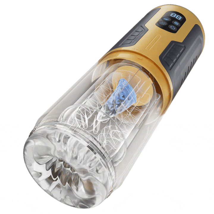 5-in-1 male stroker with thrusting and air suction - product view