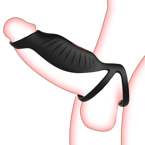 9 Vibrating Cock Ring and Penis Sleeve 2 IN 1 Male Vibrator for Couples