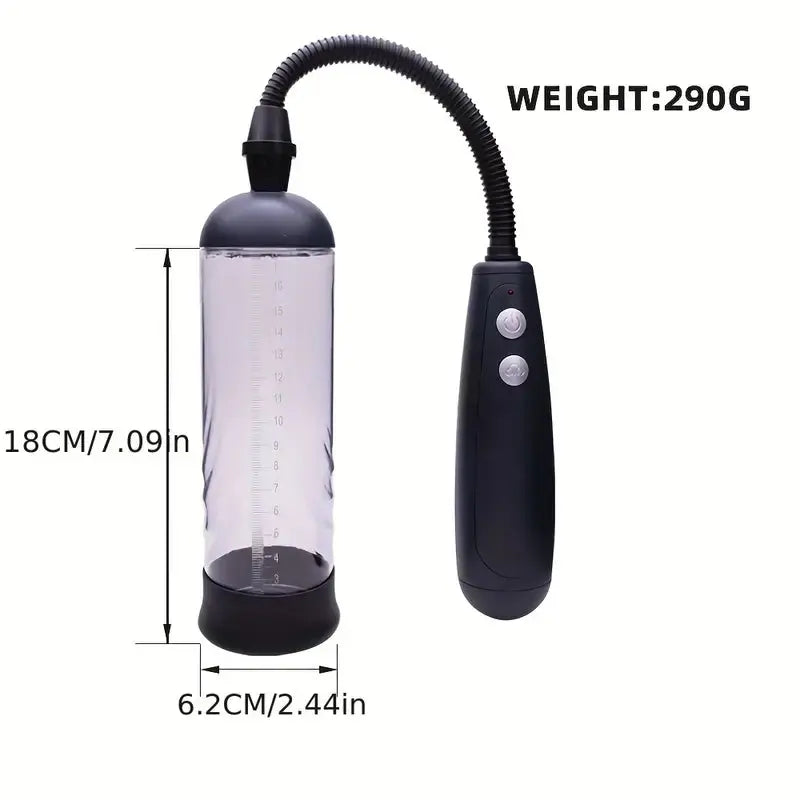 Battery-powered Penis Pump With Scale, Detachable And Washable Plastic Battery-powered Penis Pump With Scale, Detachable And Washable Plastic