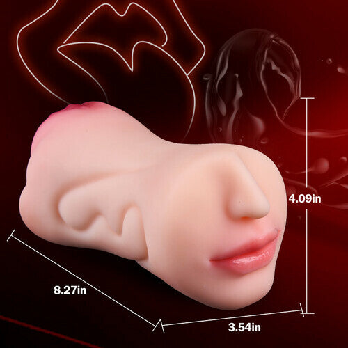 1.76 lbs 2 in 1 Pocket Pussy 3D Realistic Textured Clitoris & Oral