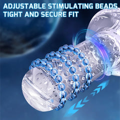 Transparent Thrusting & Sucking Male Masturbation Cup with Powerful Motor