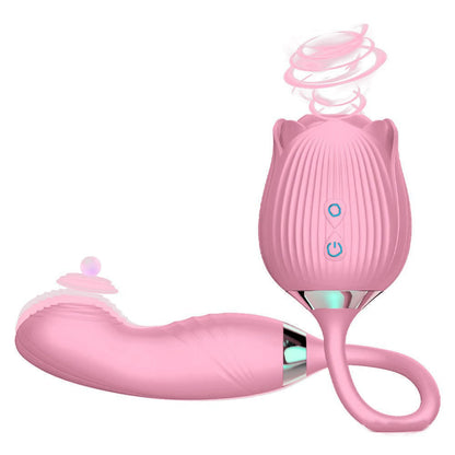 Rose X2 Dual-Stimulation Vibrator with Air Pulse, Flutter Motion & 10 Modes