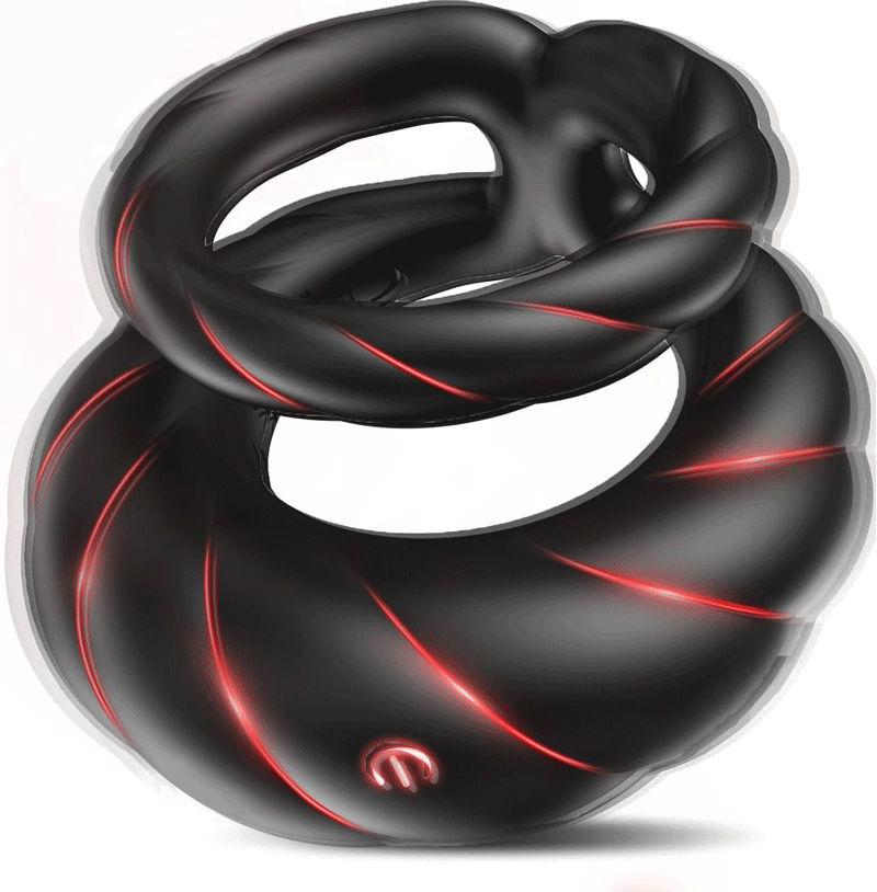 Pro-Stamina Vibrating Penis Ring - Dual Motor Adult Male Toy with 10 Powerful Vibration Modes