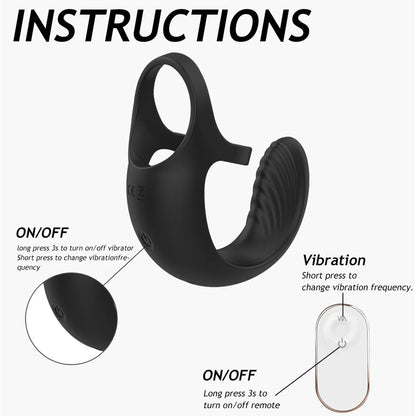 Anal Vibrators for Men 9 Modes Vibrating Prostate Massager with Cock Ring