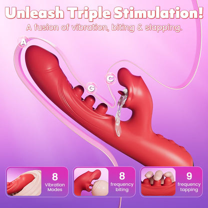 Vibrador Punto G – 9 ritmos de golpeteo, 8 modos de lamido y vibración