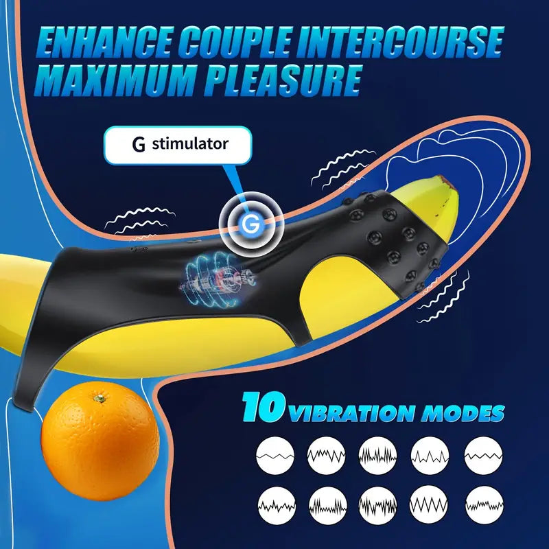 1pc Vibrating Cock Ring Sleeve Sex Toys Penis Sleeve With Remote Control, Penis Ring Enhancer Cock Sleeve G Spot Vibrator Couples Adult Sex Toys For Men Women, Silicone Cock Rings 10 Vibration Pleasure