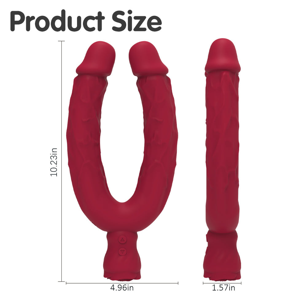 Y-Lover Double-Sided Rose Bloom Vibrator – Dual-End Dildo for Internal & External Pleasure