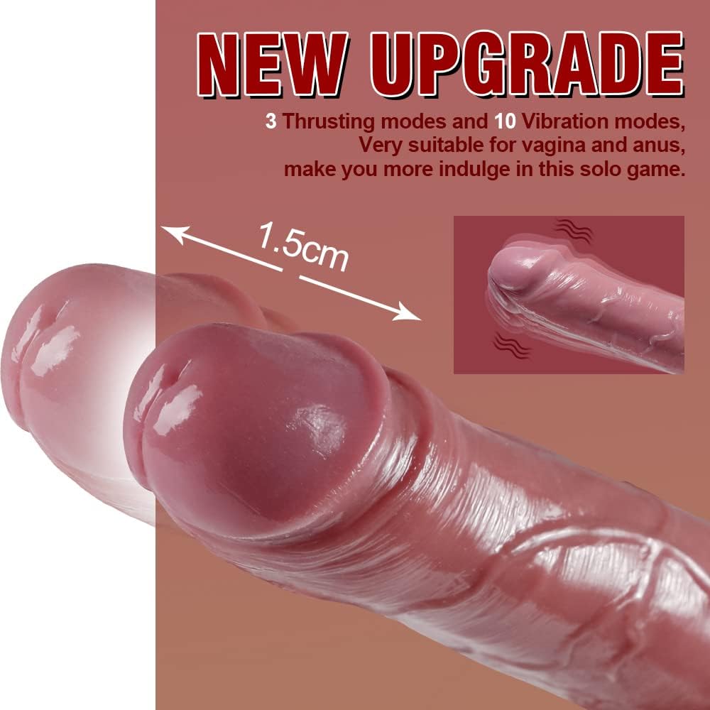 Electric Thrusting & Vibrating Dildo – 3 Speeds & 10 Frequencies