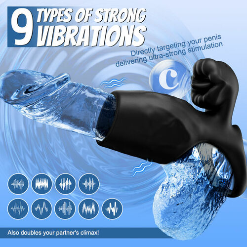 Titan Dual Chastity Ring – 9 Vibration Modes & Textured Penis Stimulation for Couples