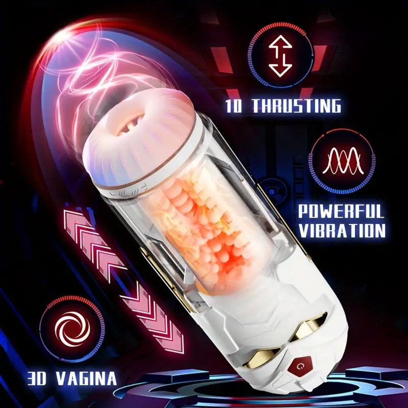 Automatic Male Masturbators 10 Thrusting Modes & 10 Vibrating Modes & 3D Realistic Sleeve