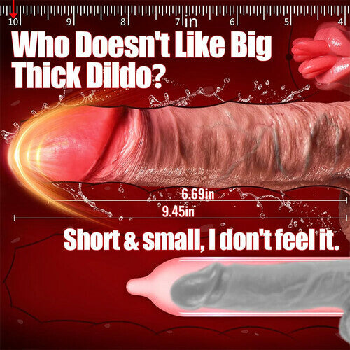 Licking Pro: 9.45In Dual-Tongue Upgrade with Thrusting, Vibrating & Heating