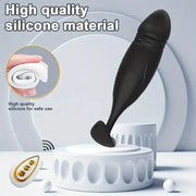 Black silicone wearable egg vibrator with wireless remote