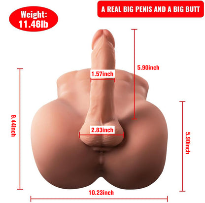 ST-MTD-BL83 Bartley - Male Torso Doll with Flexible Dildo – Black Edition