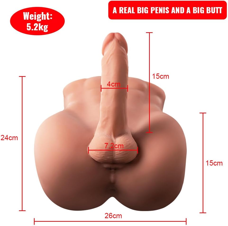 ST-MTD-BL83 Male Torso Doll with Flexible Dildo – Black Edition