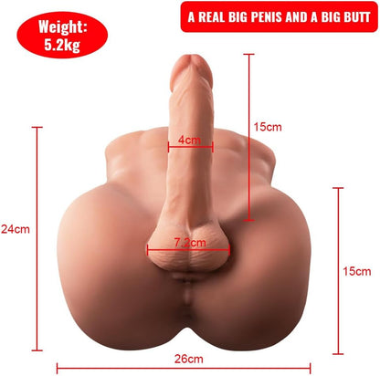 ST-MTD-BL83 Male Torso Doll with Flexible Dildo – Black Edition