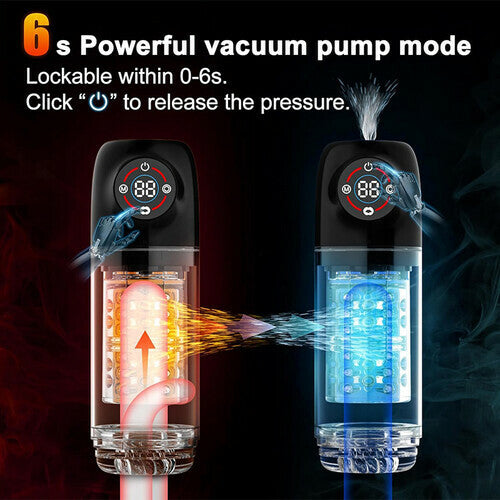 7 Rotating 7 Sucking Lcd Display Pumps & Enlargers Automatic Male Masturbator