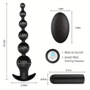 Remote-Controlled Vibrating Massager with 9-Frequency Precision Control — controls and mode diagram