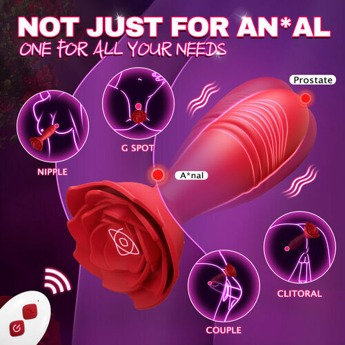 APP Thrusting Anal Vibrator Plug – Remote Control Rose Sex Toy