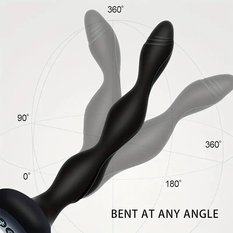 Bendable Electric Anal Plug Pulse Heating Prostate Massager Sex Toys 3-in-1