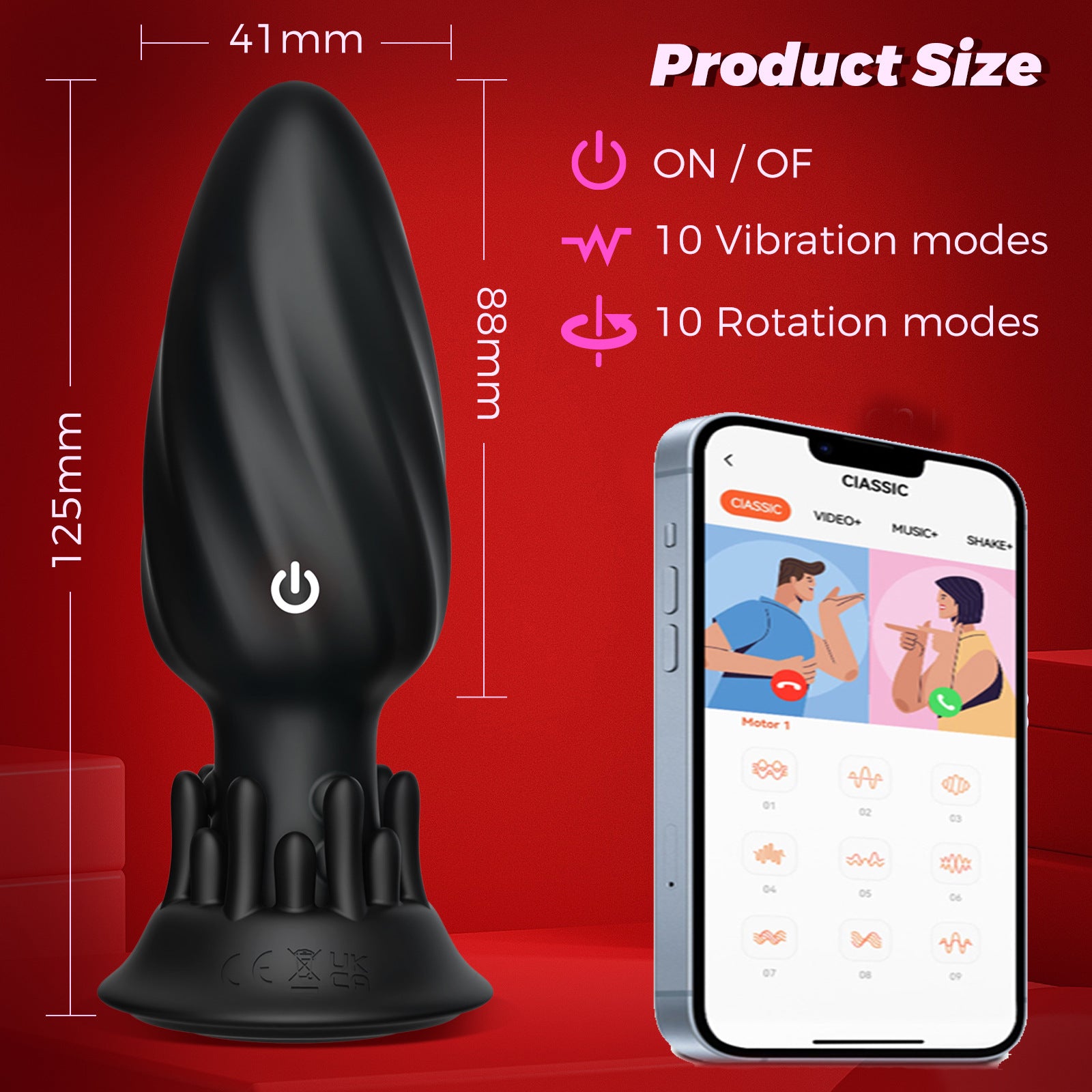 9-Mode Rotating Anal Plug – Waterproof, Quiet, Prostate & Anal Pleasure