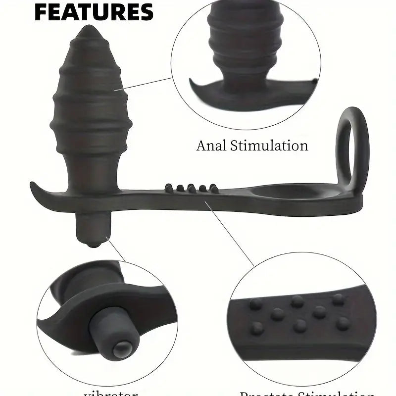 FBBKU 1pc Men's Silicone Double Functional Design Penis Rings