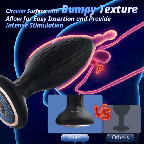 Remote & LED Anal Plug: 360° Rotation & 9 Vibration