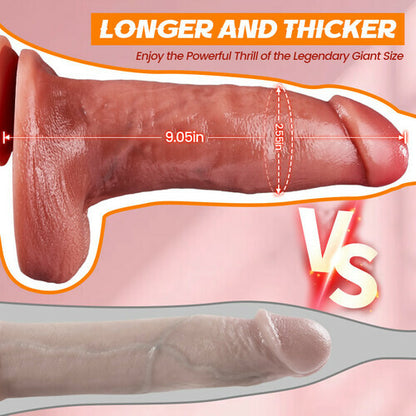 Derek Curved Glans Thrusting Heating Vibrating P&G Spot Stimulation Realistic Dildo